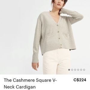 ISO Everlane Cashmere Square V Neck Cardigan